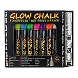 Liquid Chalk Wet Erase Markers - 8 Color Set - Comes In 8 Vibrant, Neon Colors - 5MM Chisel Tips For Wide & Narrow Strokes - No-Drip/Mess - Artist Markers