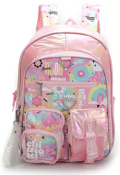 CHIMOLA Unisex Çocuk Sırt Çantası, Pembe, M