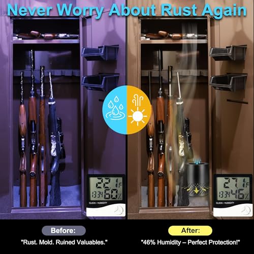 Image of Gun Safe Dehumidifier Electric, Dehumidifier for Gun Safe Dryer, Plug in Gun Safe Heater, 360 Heating Circular Air with Built-in Fan