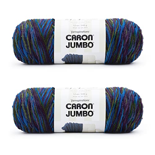 Image of Caron Jumbo Prints Peacock Varg Yarn - 2 Pack of 340g /12oz - Acrylic - 4 Medium (Worsted) - 595 Yards - Knitting /Crochet