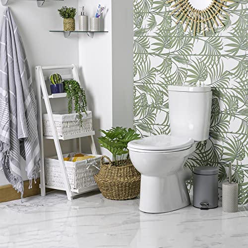 Harbour Housewares 3L Bathroom Bin - Grey - Round Stainless Steel Pedal Bin Slim Kitchen Rubbish Trash Can Garbage Dustbin with Lid and Inner Liner Bucket - Image 4