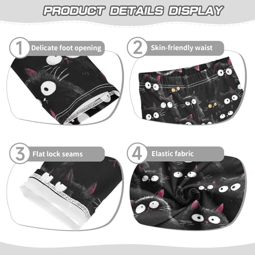 Girls Leggings Black Cats Soft Toddler Leggings for Girls Kids Pants Size 4T-10T3