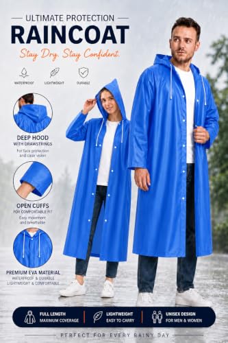 Image of Mens Raincoat Suit with Pant Set Modestra Series | Waterproof Lightweight Breathable Rain Wear | Waterproof Zipper Raincoat for men waterproof