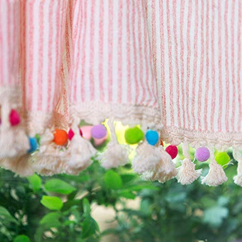 Cortinas de algodón cortas para baños y salones con diseño a rayas 8
