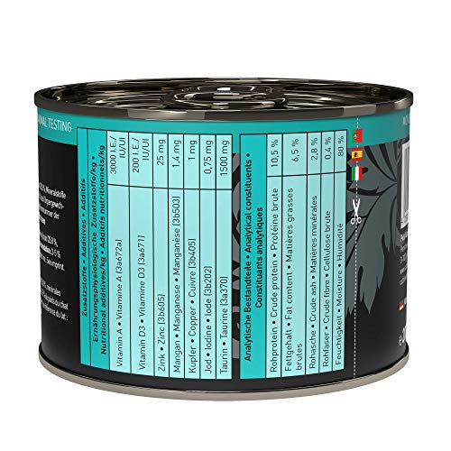 catz finefood Purrrr Hirsch Monoprotein Katzenfutter nass N° 121, für ernährungssensible Katzen, 70% Fleischanteil, 6 x 200g Dose