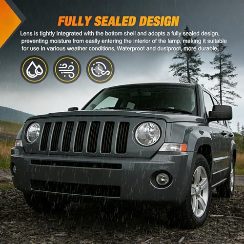 Image of Nilight Front Turn Signals Light Clear Amber Lens Parking Day Running Marker Lights Compatible with 2007-2017 Jeep Patriot Driver Side