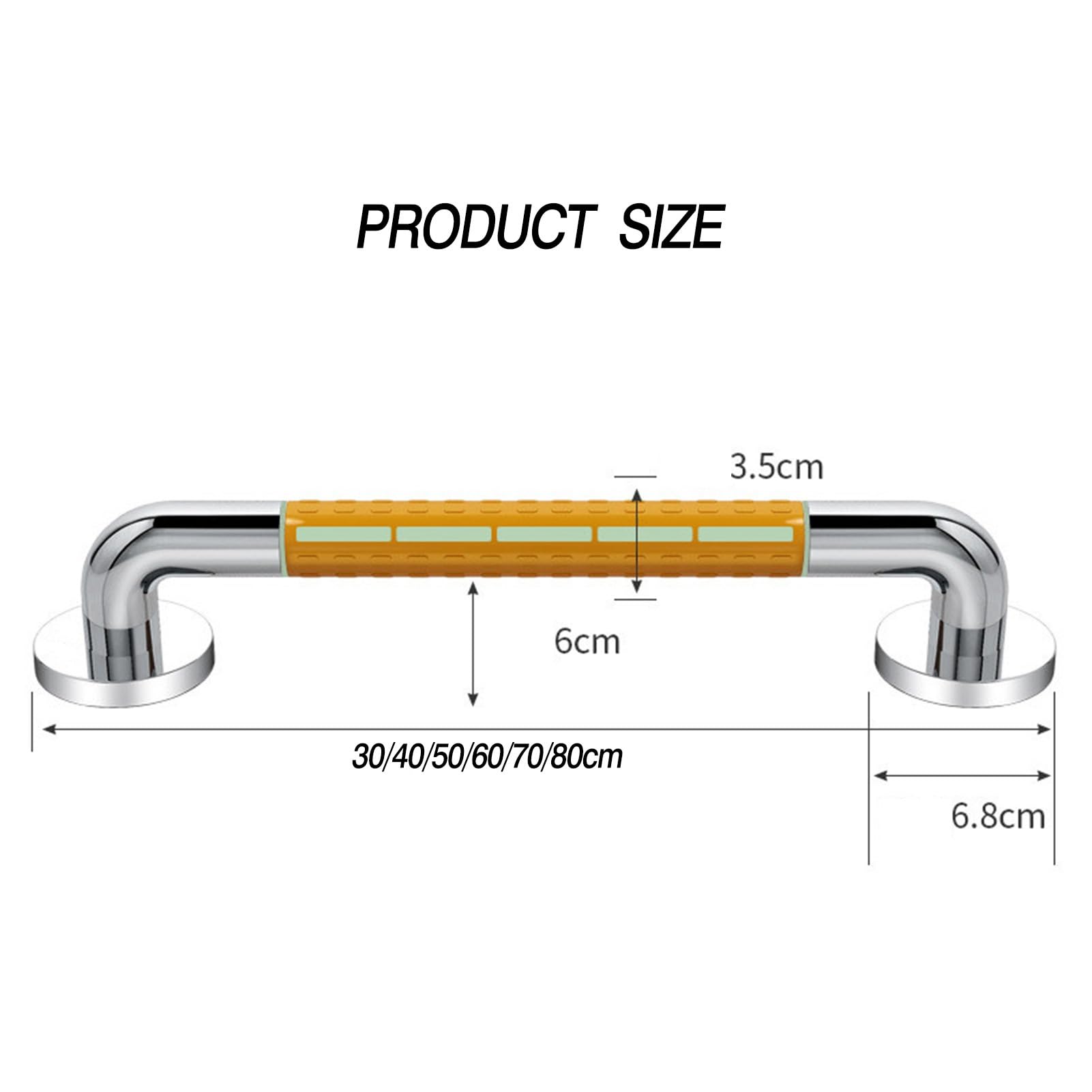 Barandillas, Barras de Seguridad, asideros para baño, manijas de Ducha Antideslizantes, aptas para cocinas, dormitorios y baños (Blanco, 50 cm)