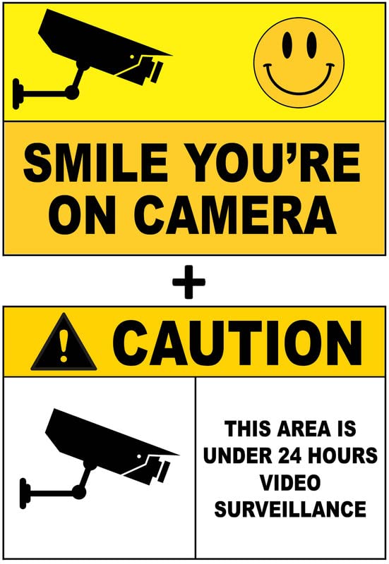 VAAIMAI 12X8 Inch CCTV Camera Surveillance Sign Foam Board | Smile You ...