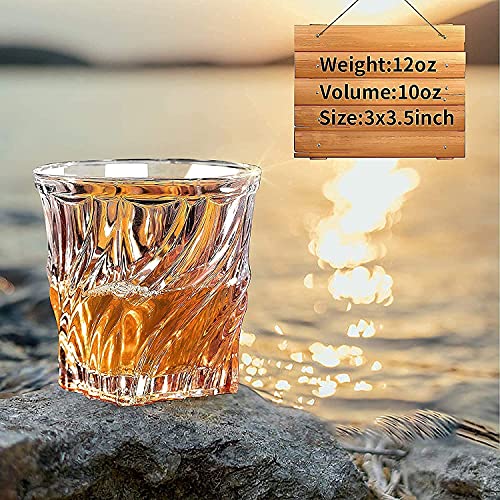 Image of Whiskey Glass Transparent, 310 ML, Whisky Glass, Diamond Design Bar Glass for Drinking Bourbon, Whisky, Scotch, Cocktails, Cognac - Old Fashioned Cocktail Tumblers Set of 6 (D .sq .$., 6)