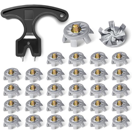 Betus 31 Pcs Golf Shoe Spikes Replacement Kit 30 TPU Plastic Cleats with Metal Core & 1 Spike Wrench 6mm Screw-in Golf Shoe Accessories for Practice and Course Use