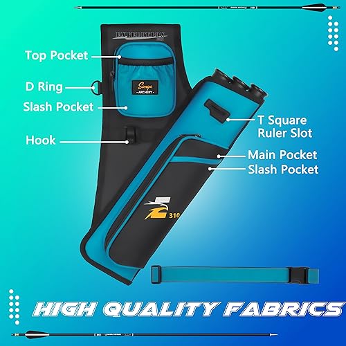 image for SUNYA Archery Hip Quiver for Arrows. Includes 3 Tubes Arrow Holder, Ac