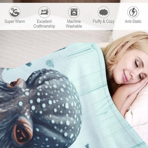 Couverture en flanelle contre le froid plaid pieuvre compact lit et canapé - 4