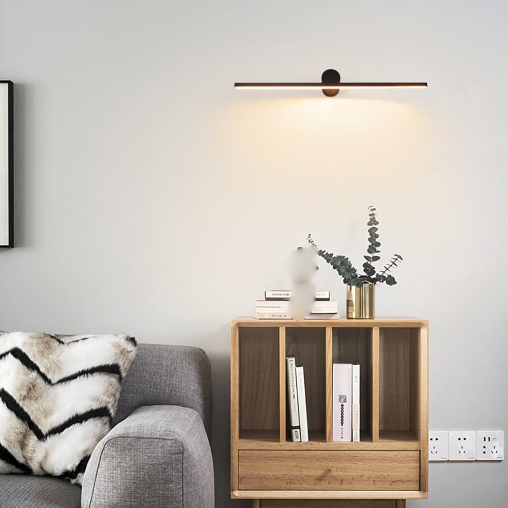 Lampada Specchio Moderna Minimalista, Applique Bagno Lineare LED Luce per Specchio in Alluminio da Parete(White(3000K),60cm/23.62in)