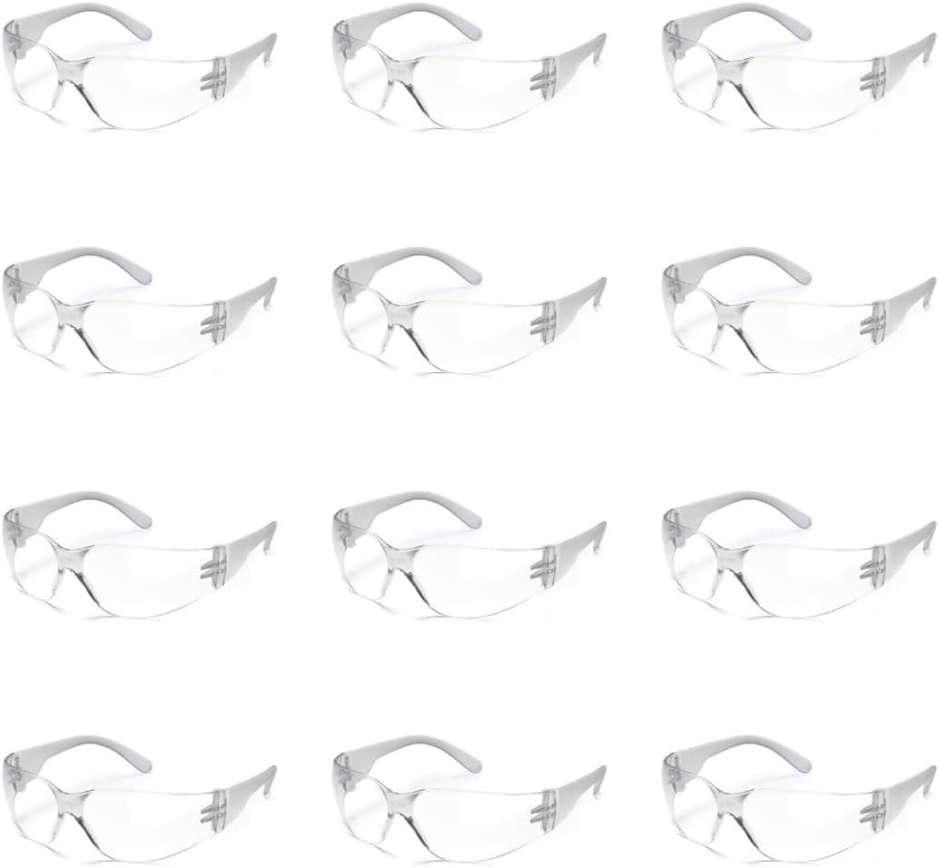 Crews Checklite Scratch-Resistant Safety Glasses, Clear Lens