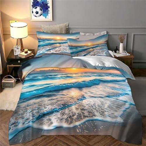 Housse de couette 135x200 fermeture éclair parure lit imprimé 3D - 6