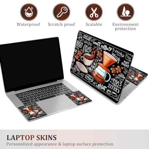 Image of Laptop Notebook Skin Sticker Cover Decal, 12 13 13.3 14 15 15.4 15.6 inch Laptop Vinyl Skin Sticker Cover Art Protector Decal Universal, Coffee Time
