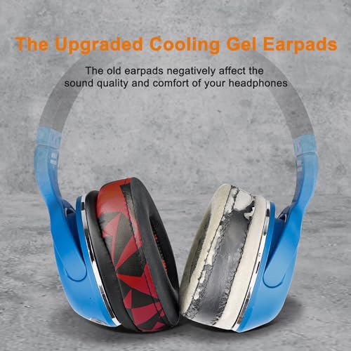 Image of SOULWIT Cooling-Gel Earpads Replacement for Skullcandy Hesh & Hesh 2 Wireless Over-Ear Headphones, Ear Pads Cushions with Noise Isolation Foam - Red Storm