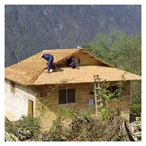 Garden Thatch Roof Decoration Artificial Straw Roll Thatch Roofing for Tiki Bar, Fireproof Simulation Thatch Grass Roof Grass Table Skirt, Patio Sunshade Thatch Reed Panel Palapa Cover(8pcs)
