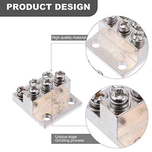UKCOCO 4Pcs Barra de Aterramento de Terminal de Cobre ElÃ©trico de 6 Furos para Gabinete de Distribu