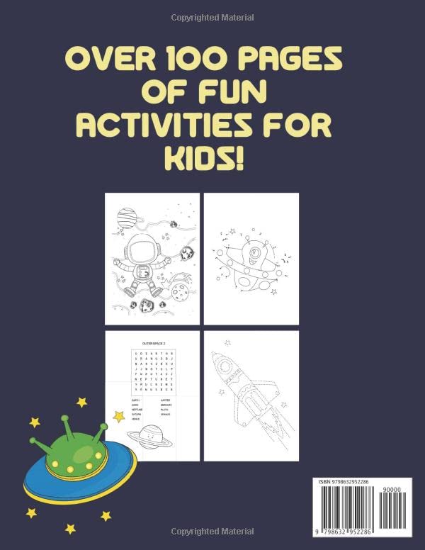 Space Activity and Coloring Book for Kids 4-8: Outer Space Coloring Pages, Tracing, Dot to Dot, Sudoku, Word Search, Mazes, Hangman, Dots and Boxes image 2
