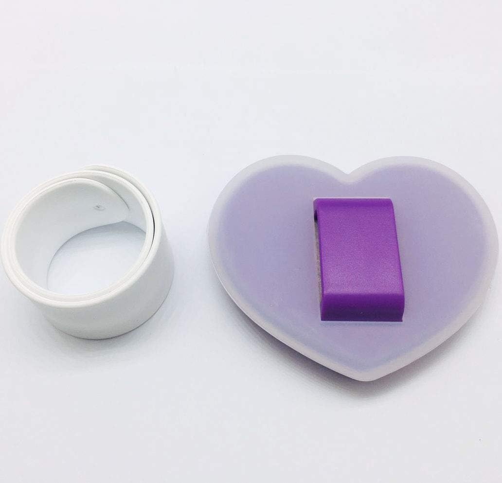 HONEYSEW New Heart Magnetic Wrist Pin Holder Sewing Pin Cushion Caddy Storage Case Sewing Tool (Purple Magnetic pin Cushion Caddy) image 2