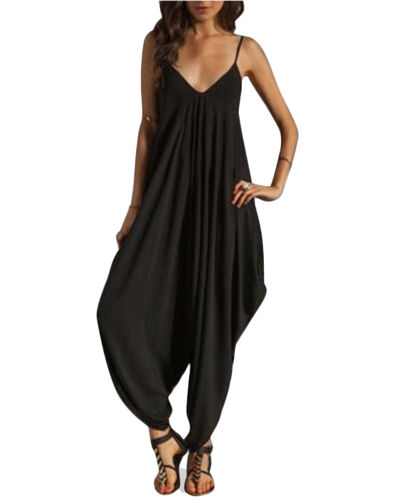 LaoZan Mujer Mono De Harem Talla Grande Jumpsuits Cuello En V De Tirantes Bodysuit Mono Playsuit Rompers Clubwear