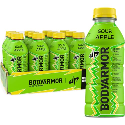 Image of BODYARMOR LYTE, Dude Perfect Sour Apple, Electrolyte Drink, 16 Fl Oz Bottles (12 Pack), Coconut Water Sports Drink, Natural Flavor & B Vitamins