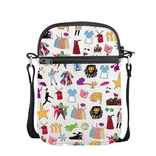 CMNIM Theater Gifts I Just Really Love Musicals Crossbody Bag Musicals Merch Musical Characters Shoulder Messenger Bag2