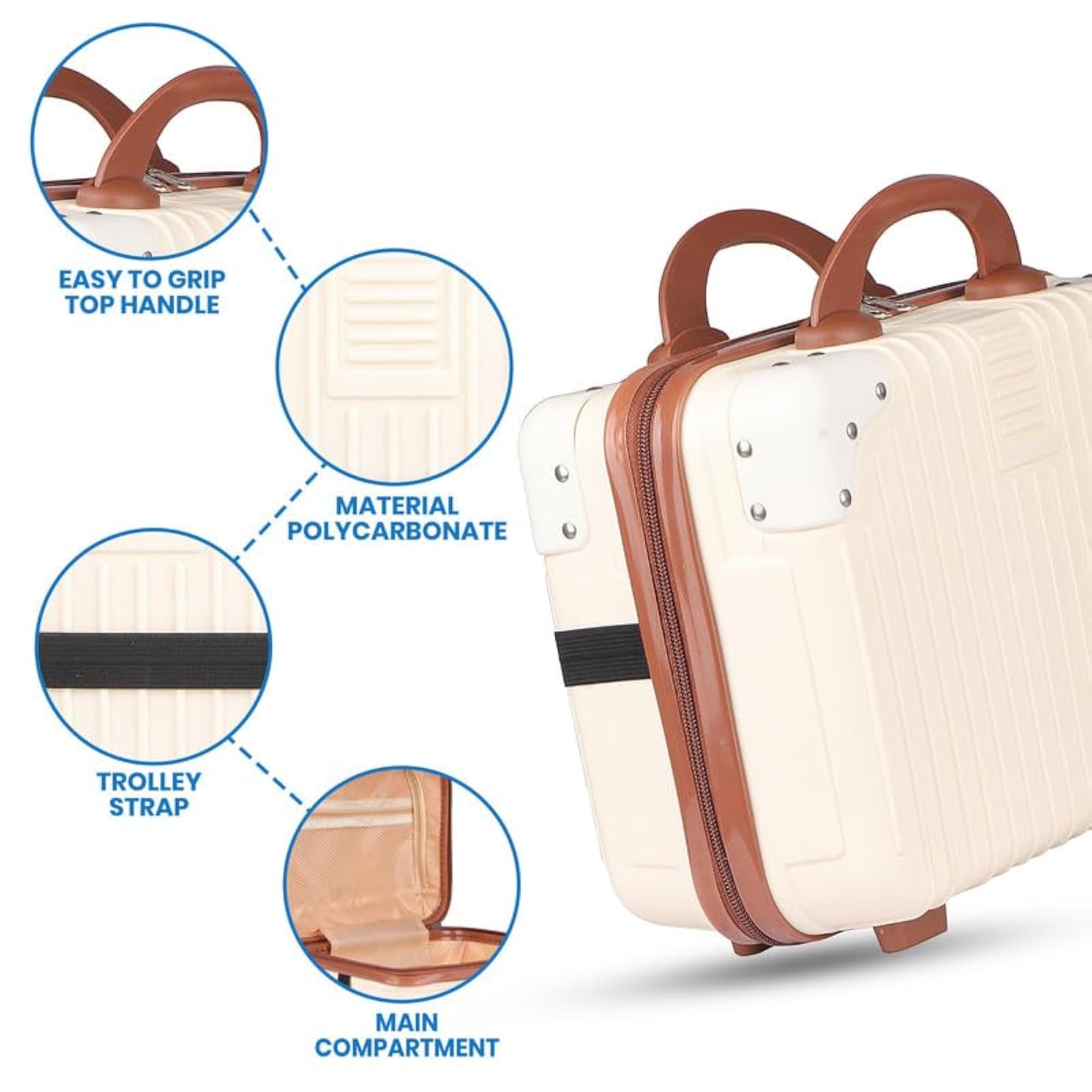 Lightweight and Durable Waterproof Vanity Case in Beige