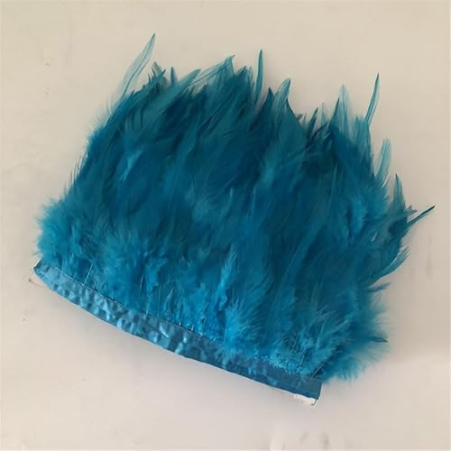 Miniatura 4 de 10M teñido pluma natural recortes altura 4-6 pulgadas Reak gallo Hackle plumas cintas de encaje marrón
