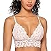 Produktbild DOBREVA Damen Abnehmbare Pads Spitze Bralette ohne Bügel Triangle-BH Rose White 2 XL (85D 90B 90C 90D)