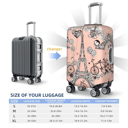 Bicycle Coffee Balloon Print Luggage Suitcase Cover Protector Luggage Washable Covers With Concealed Zipper 6