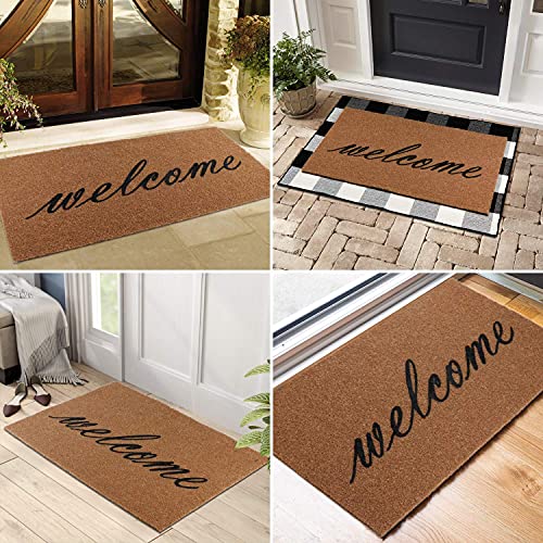 Ourwarm Welcome Mats For Front Door, Entryway Welcome Doormat With Thickened Non-Slip Pvc Backing For Outdoor And Indoor Use, 16 X 30 Inch Coir Layered Door Mats For Front Porch Farmhouse Decor #TOP5