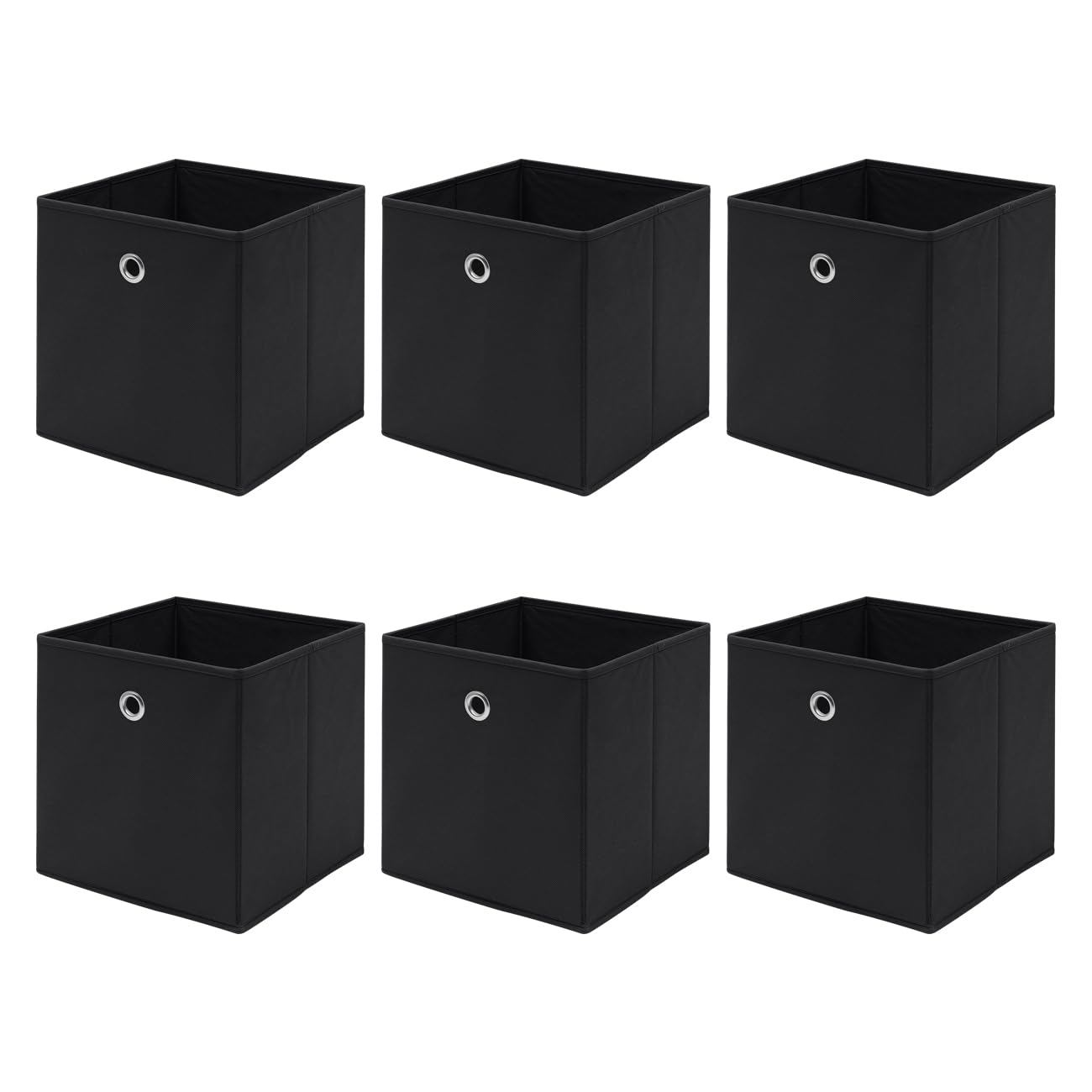 Pantanal 2 PCS Folding Collapsible Storage Cube Boxes with Handle for Kids Toy Clothes, Foldable Canvas Unit Cube Organiser Basket Bin for Nursery Children Bedroom Wardrobe (Black#2, Pack of 6) — image 1