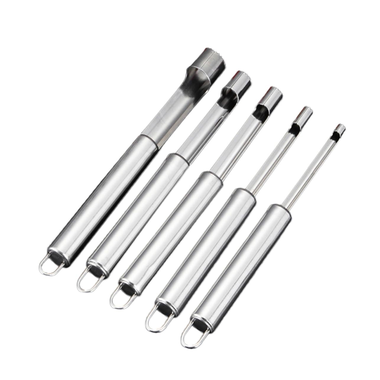 SOLUSTRE 5pcs Stainless Steel Fruit Core Remover Versatile Apple Cherry Dates Jujube Pitter Kitchen Tools for Removal Includes for Various Fruits
