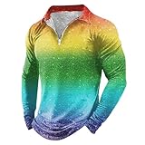 Cexiakong Camiseta para hombre de Carnaval Trend 3D Sudaderas Impresión Cuello Cremallera Manga Larga Camiseta de Manga Larga Camiseta Fiesta Accesorios para Cosplay Fiesta Disfraces de Navidad