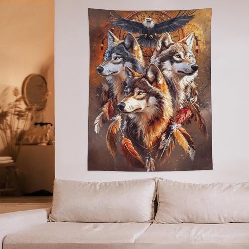 Tapiz vertical de lobos ideal para regalar y decorar las paredes del dormitorio 6