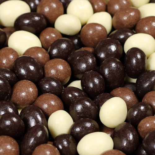 Gourmet Chocolate Covered Espresso Beans Medley by Its Delish, 5 Lbs Bulk Bag – Mix of Dark, Milk & White Chocolate Covered Roasted Coffee Beans | Chocolate Candy Snack | Kosher Dairy