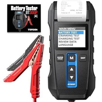 TOPDON BT300P Car Battery Tester 12V/24V with Built-in Printer and Safety Features