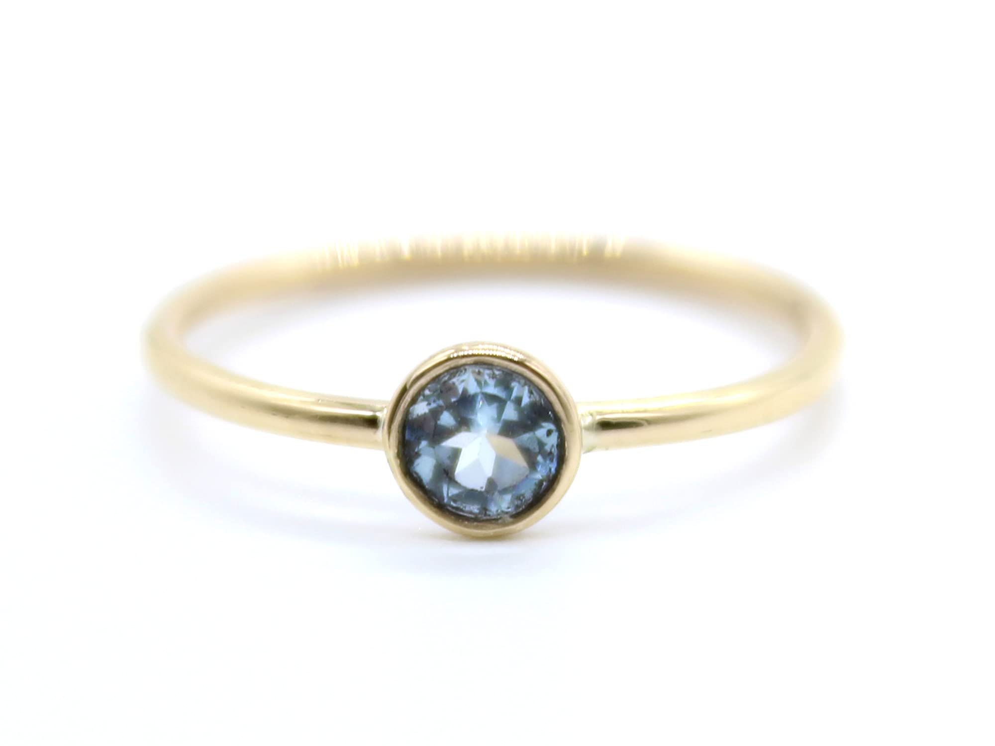 RASIYOBllue Topaz 14 K Solid Gold Ring for Wedding gift, Anniversary Gift