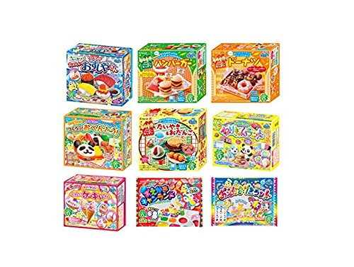 Kracie Popin Cookin 9 Item Bundle with Sushi, Hamburger, Bento, Donuts, Cake Shop and More