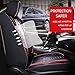 Niscarda Car Seat Covers for Jeep Cherokee 2014-2025, Full Coverage Customized Seat Covers Premium Leather Waterproof Stain-Resistant Easy to Install (Full Set with Pillows, Black&Red)