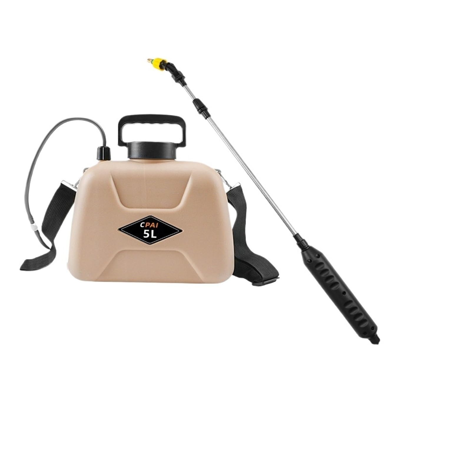 Rociador de jardín, Pulverizador eléctrico de 5L, pulverizador agrícola Alta presión, jardinería, riego, Limpieza Flores(Beige)