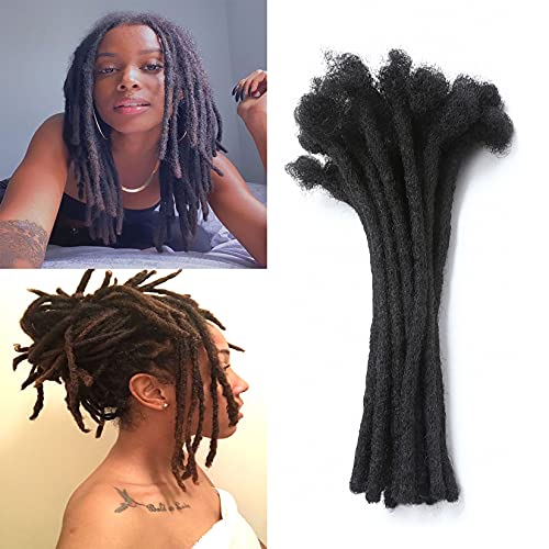 100% Human Hair Dreadlock Extensions Full Handmade Loc Extensions Human Hair Permanent Dread Extensions Can Be Dyed and Bleached for Women and Men (10 Inch, 10 Strands)