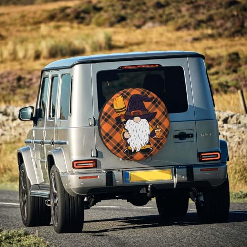 Image of Halloween Spare Tire Cover Halloween Gnome Tire Cover Universal Wheel Protectors Wheel Covers for Rv Camper Travel Trailer SUV Truck 14 Inch