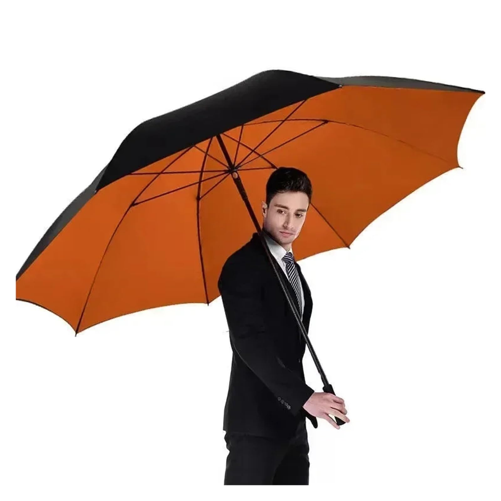Mini Ombrelli Ombrello da golf grande uomo, 185 cm, manuale, con manico lungo, resistente ai raggi UV, parasole viaggio, ombrellone spiaggia, antivento, robusto per Donne Uomini