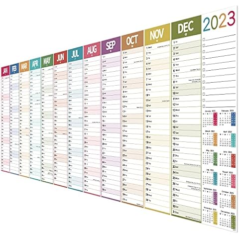 Wall Planner 2023-2023 Wall Planner Large with Thick Paper, January 2023 - December 2023 Wall Calendar, 47.5" x 16.5", XXXLarge, Colorful Cover
