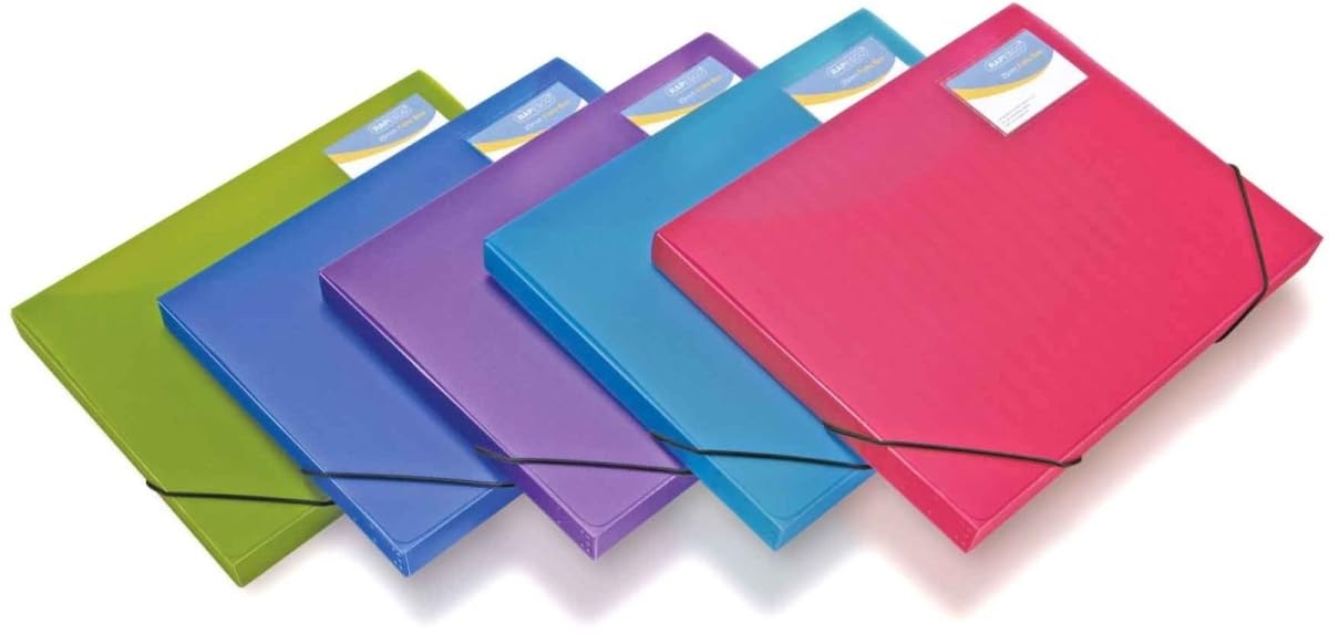 Rapesco 0804 Boîte à Documents A4+, Couleurs Assorties, Lot de 5