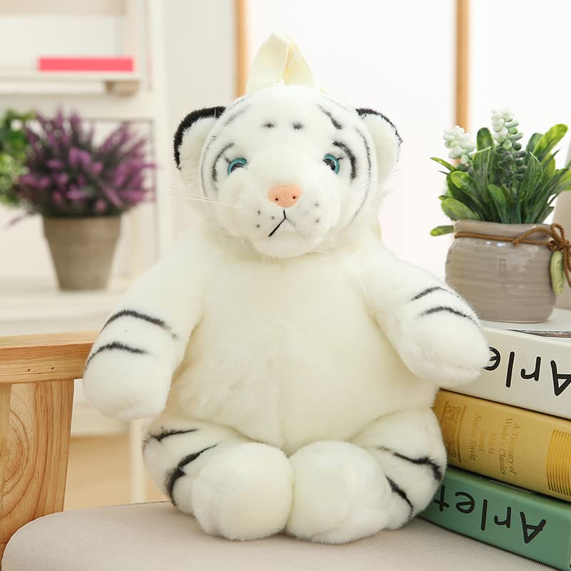 Image of Women Animal Teddy Bear Plush Backpack with Adjustable Straps (White Tiger)