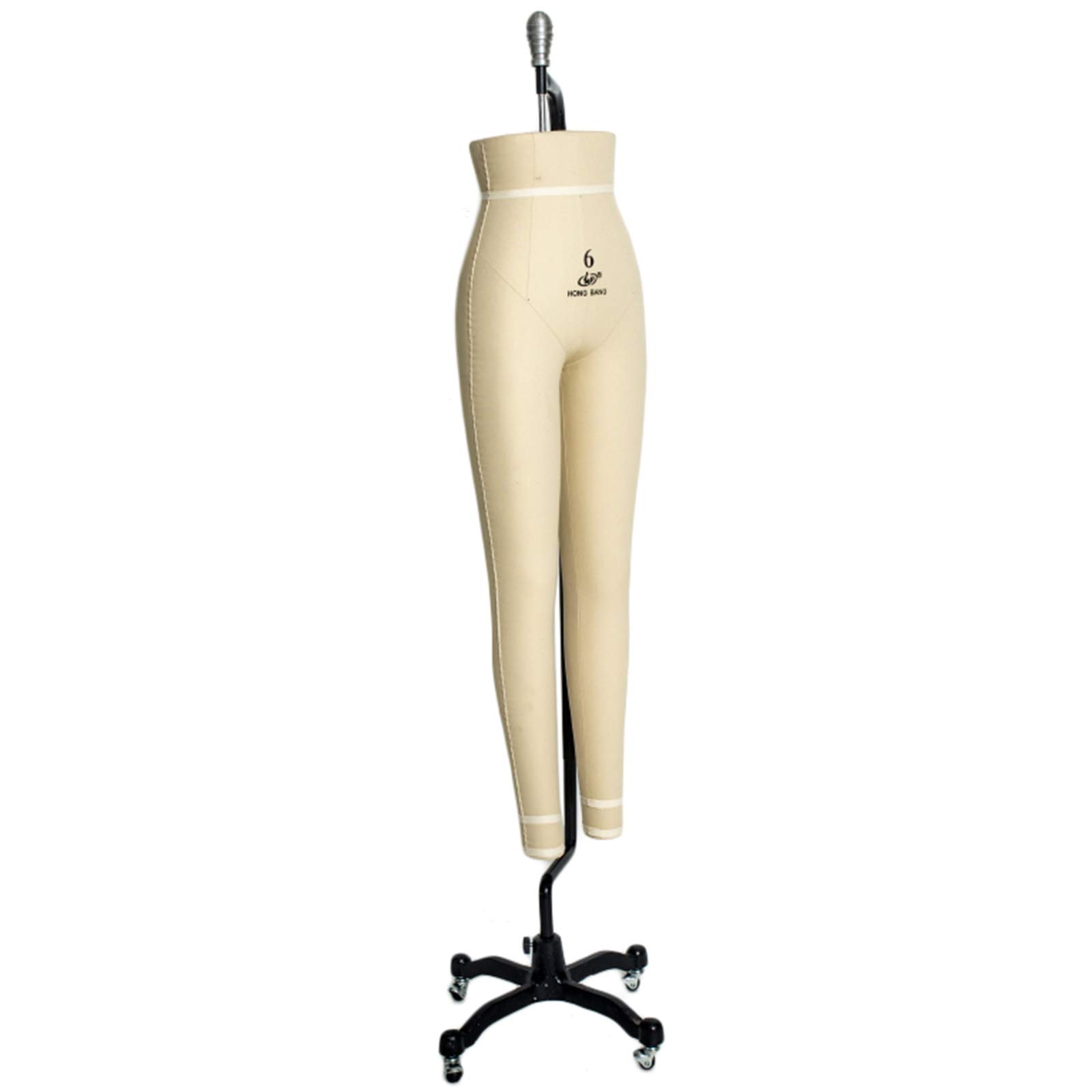 sdneNest Maniquí de costura para mujer con soporte, modelo de pantalones, modistas, moda, estudiantes, maniquí con ruedas, color blanco, modelo 10